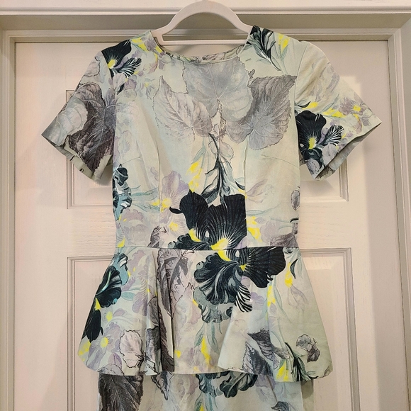 ASOS Peplum Waist Midi Floral Dress - Picture 2 of 4